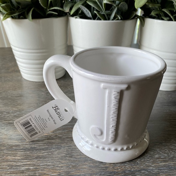 NWT initial J coffee mug farmhouse monogram - Picture 4 of 4